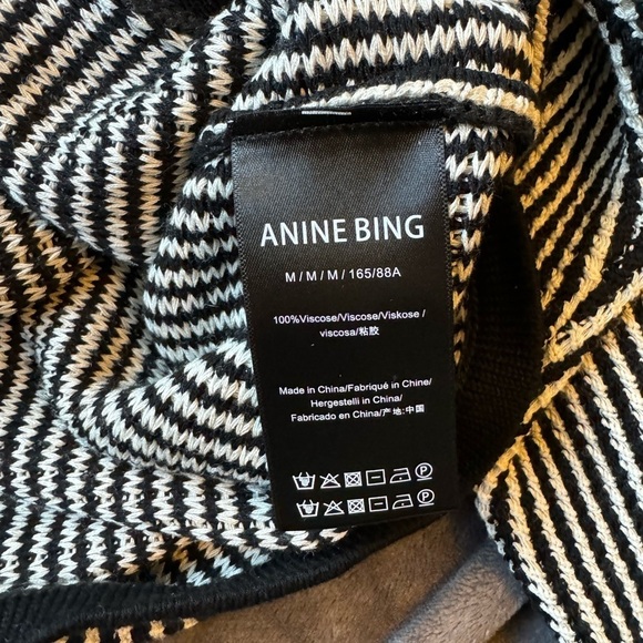 NWT Anine Bing Dave Stripe Black and White Cardigan Size Medium - Picture 9 of 13